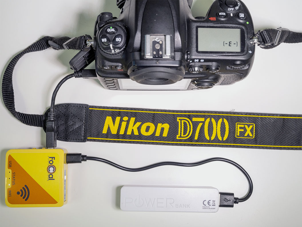 A Nikon D700 connected to the Reikan Wireless Camera Control module