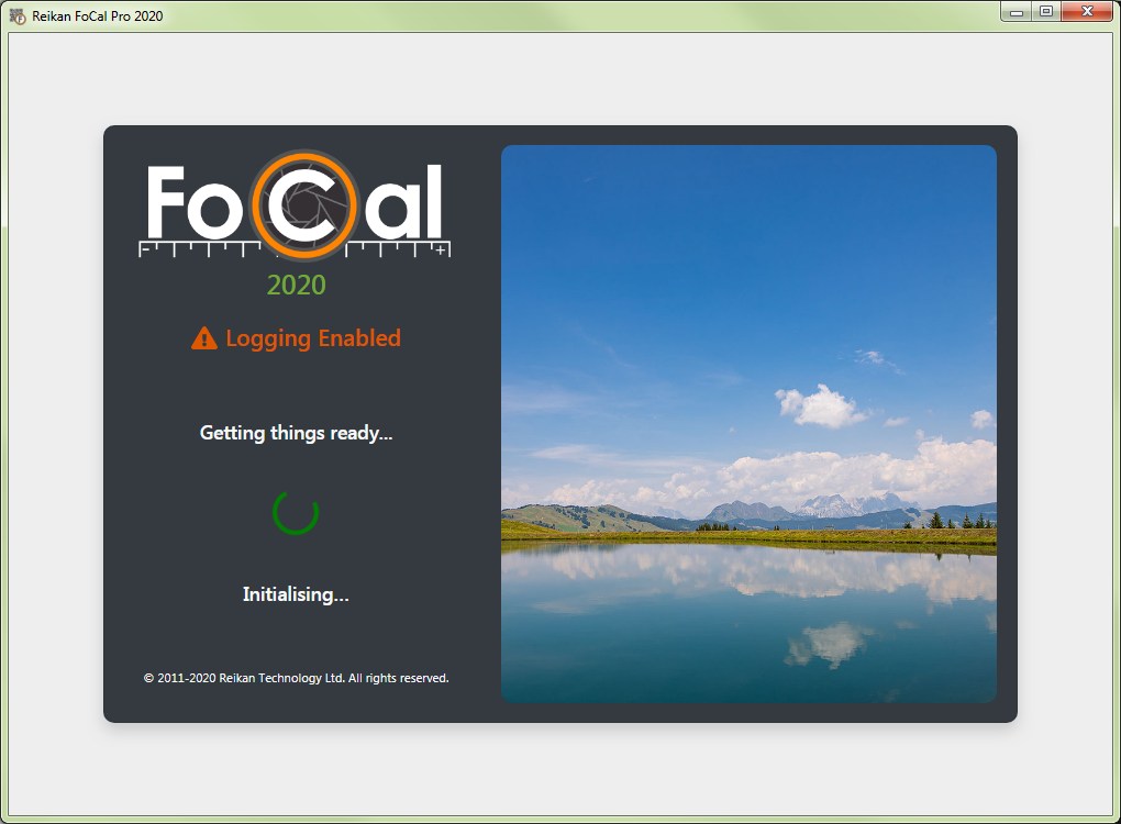 FoCal Debug Logging Splash Screen