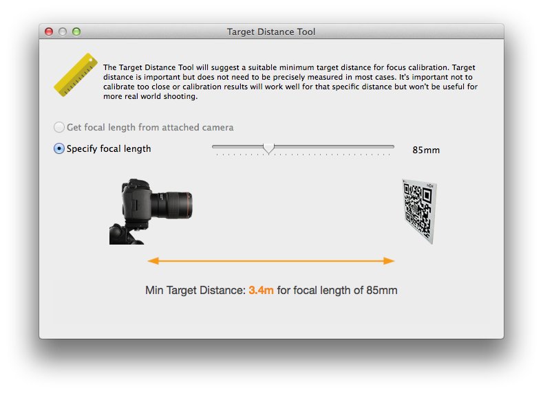 AF target calibration distance