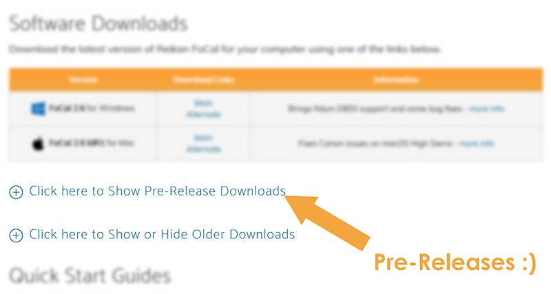 Downloading Reikan FoCal Pre-Releases