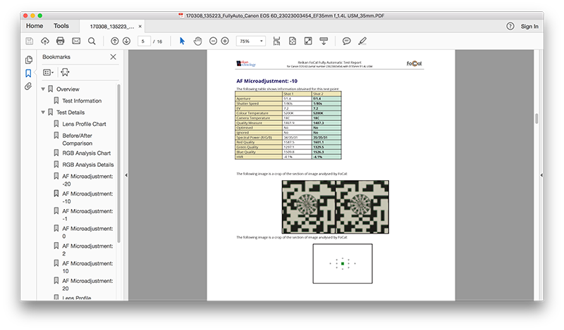 Reikan FoCal PDF Reports