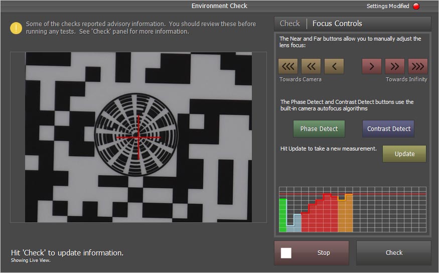 Reikan FoCal Target Setup focus controls